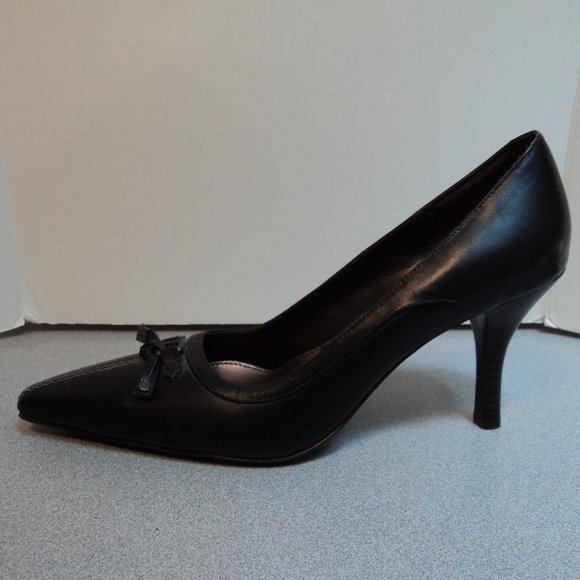 Etienne Aigner Womens 8 M Brown Leather Shoes Pumps Heels Pointed Toe - Picture 6 of 14